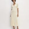 The Viscose Knit Polo Midi Dress | Beige