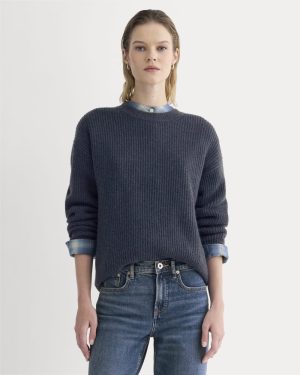The Cocoon Crew in Wool Cashmere | Indigo