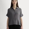 The Boxy Shirt in Washable Silk | Graphite