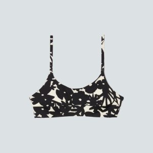 The Scoop-Neck Bikini Top | Black / Canvas Floral