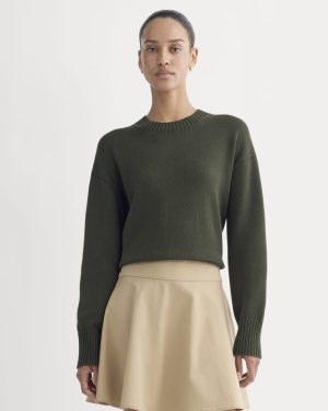 The Boxy Sweater in Everyday Cotton | Dark Green