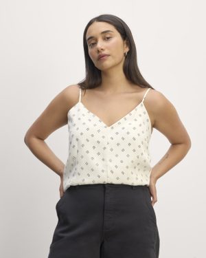 The Cami in Butterlite | Bone / Black Square Dot