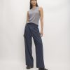 The Draper Pleated Pant in Buttersmooth | Navy / Bone | 32 Inseam