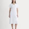 The Tie-Back Dress in Stretch Linen | White