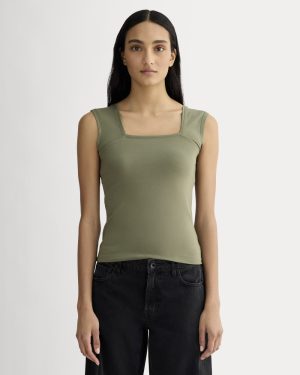 The Form Square-Neck Tank | Lichen Green