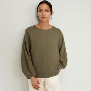 The Linen Long-Sleeve Top | Kalamata