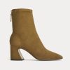 Leather Curved-Heel Boot | Russet