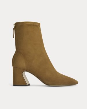 Leather Curved-Heel Boot | Russet
