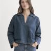 The Cropped Denim Tunic | Tungsten Blue Stone