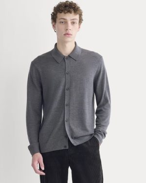 Ultrasoft Button-Down Sweater | Heather Mid Charcoal