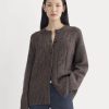 Cloud Cable Cardigan | Heathered Burgundy