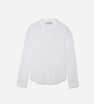 The Button Smock Top | White