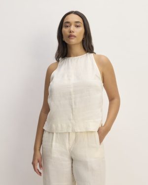 The Linen High-Neck Tank | Bone
