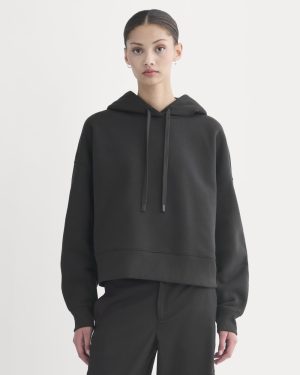 Cropped Luxe Fleece Hoodie | Black