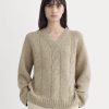Cloud Cable V-Neck Sweater | Heathered Oatmeal