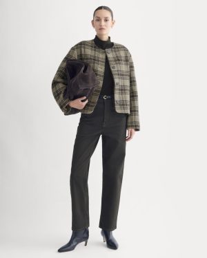 The Cocoon Coat in Wool | Chocolate Plum/Heather Charcoal