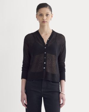 The Air Alpaca ™ High V Cardigan | Black