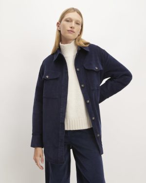 The Corduroy Oversized Shirt Jacket | Navy