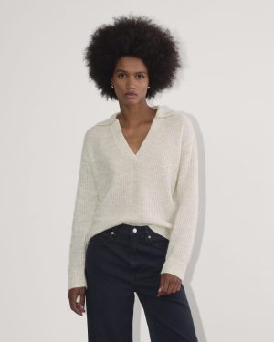 The Oversized Polo in Alpaca | Almond