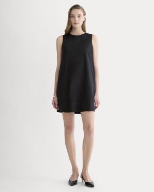 The Shift Dress in Stretch Linen | Black
