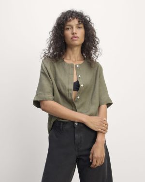 The Bib Shirt in Linen | Kalamata