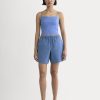 The Seersucker Pull-On Short | Soft Cobalt