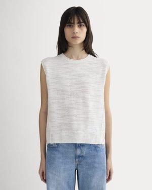 The Muscle Sweater in Cotton Linen | White