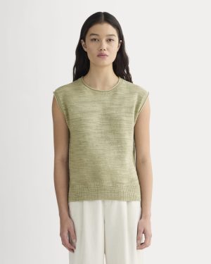 The Muscle Sweater in Cotton Linen | Eucalyptus