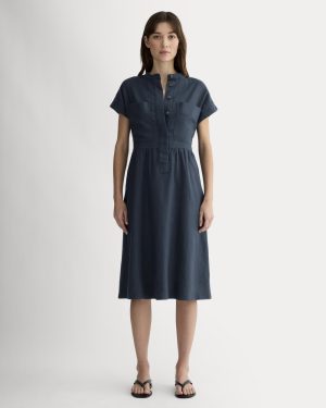 The Craft Dress in Linen | Navy