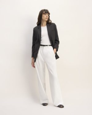 The Draper Pleated Pant in Buttersmooth | White | 32 Inseam