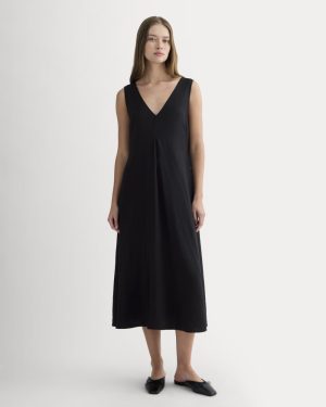 The V-Neck Dress in SoftLuxe | Black