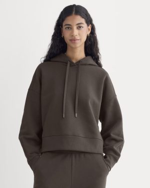 Cropped Luxe Fleece Hoodie | Dark Chocolate