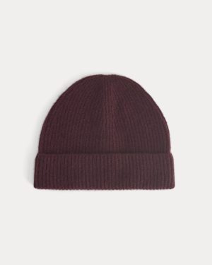 The Cashmere Ribbed Beanie | Wine