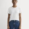 The Box-Cut Tee in Cotton Linen | White