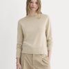 Cashmere Slim Crew Sweater | Heather Light Camel