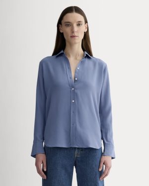 The Must-Have Shirt in Washable Silk | French Blue
