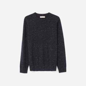 The Grade-A Cashmere Crew | Dark Navy Donegal