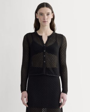 The Lace Knit Cardigan | Black