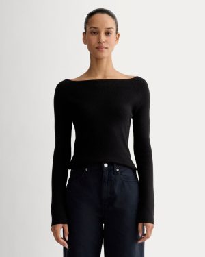 The Knit Boatneck Top | Black