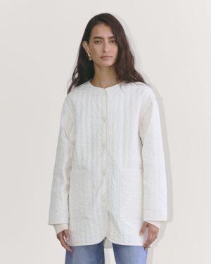 The Midi Quilted Liner | Bone