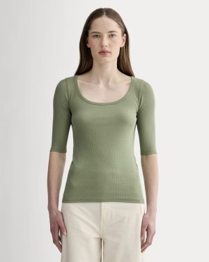 The Luxe Rib Scoop-Neck Tee | Sagebrush