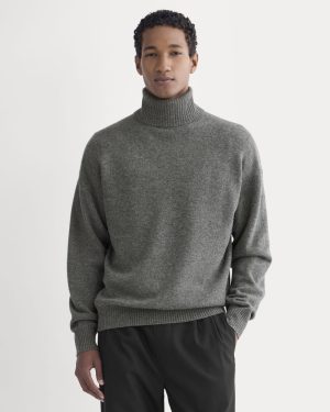 Luxe Merino Relaxed Turtleneck | Heathered Charcoal