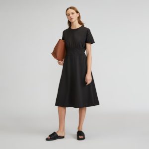 The Organic Cotton Waisted Dress | Black