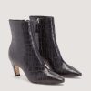 The Short Banana Boot | Black Crocodile