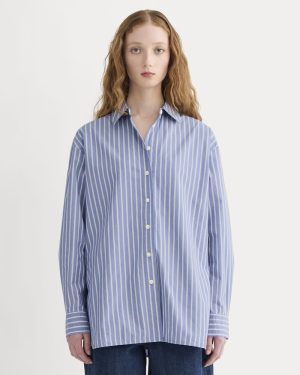 The Boyfriend Shirt in Ultrasoft Cotton | Dutch Blue / Bone