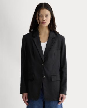 The Oversized Blazer in Buttersmooth | Black