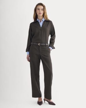 Straight-Leg Trouser in Tailor Twill | Heathered Fudge