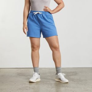 The Track Long Sweatshort | Heathered Denim