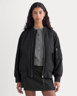 Renew Oversized Puffer Bomber | Black