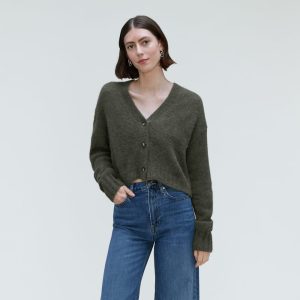 The Alpaca V-Neck Cropped Cardigan | Kambaba